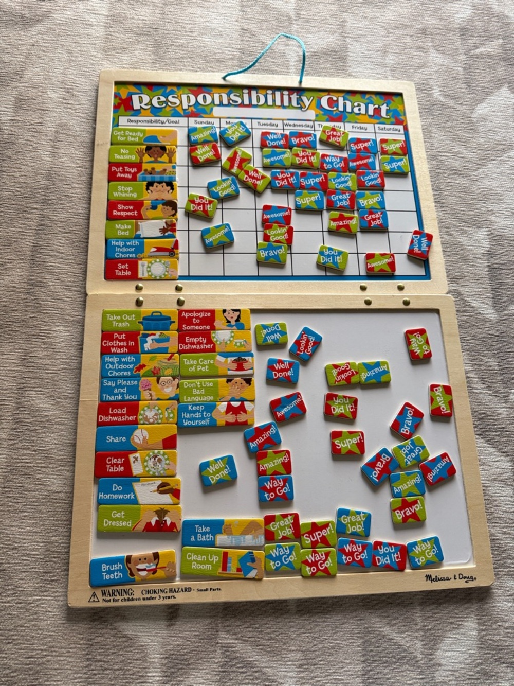 Melissa & Doug Kids Responsibility Chart - Colorful Reward Magnets